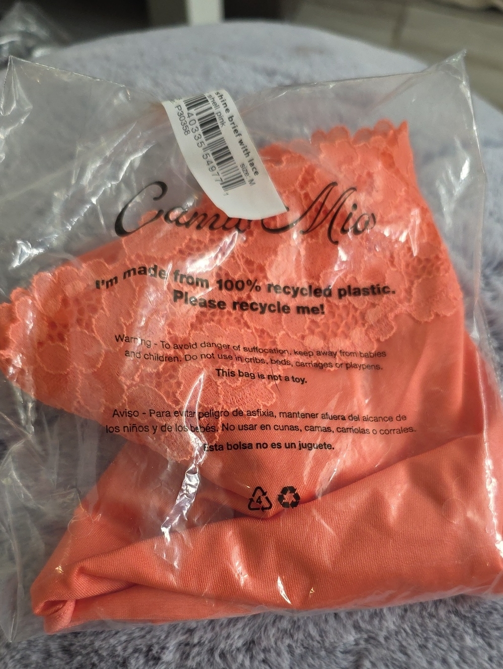 Barw Neccessties Camio Mio Lace-Trim Hipster Panty in Coral Orange